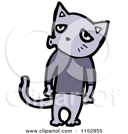 Cartoon of a Cat - Royalty Free Vector Illustration by lineartestpilot