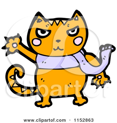 Cartoon of a Ginger Cat - Royalty Free Vector Illustration by lineartestpilot