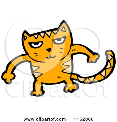 Cartoon of a Ginger Cat - Royalty Free Vector Illustration by lineartestpilot