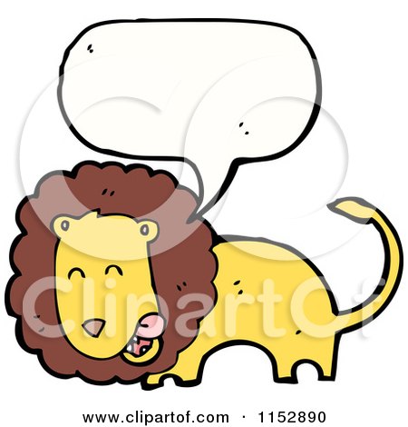 Cartoon of a Talking Lion - Royalty Free Vector Illustration by lineartestpilot