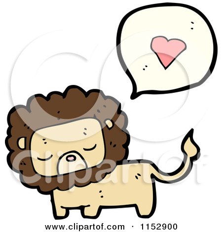 Cartoon of a Lion Talking About Love - Royalty Free Vector Illustration by lineartestpilot