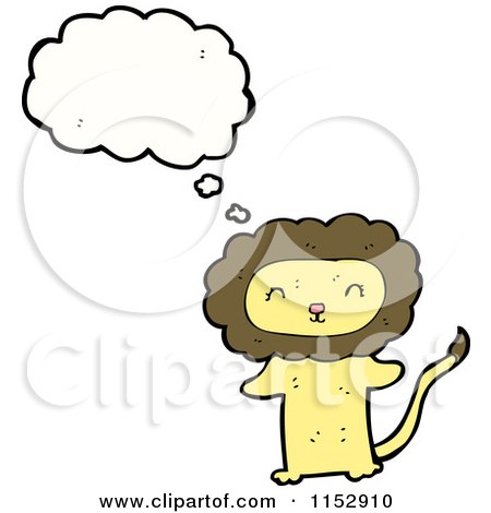 Cartoon of a Thinking Lion - Royalty Free Vector Illustration by lineartestpilot