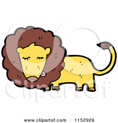 Cartoon of a Male Lion - Royalty Free Vector Illustration by lineartestpilot