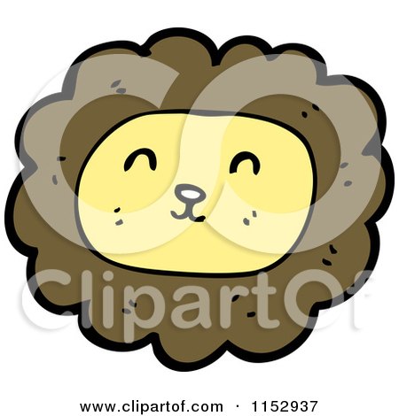 Cartoon of a Male Lion Face - Royalty Free Vector Illustration by lineartestpilot