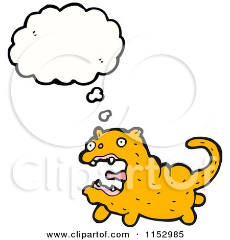 Cartoon of a Thinking Cat - Royalty Free Vector Illustration by lineartestpilot