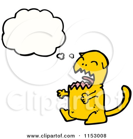 Cartoon of a Thinking Cat - Royalty Free Vector Illustration by lineartestpilot