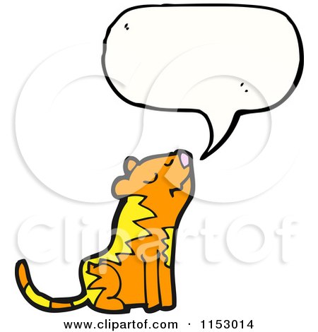 Cartoon of a Talking Cat - Royalty Free Vector Illustration by lineartestpilot