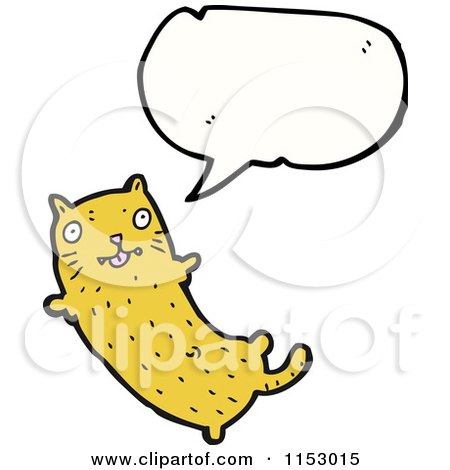 Cartoon of a Talking Cat - Royalty Free Vector Illustration by lineartestpilot