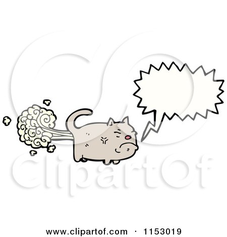 Cartoon of a Talking Farting Cat - Royalty Free Vector Illustration by lineartestpilot