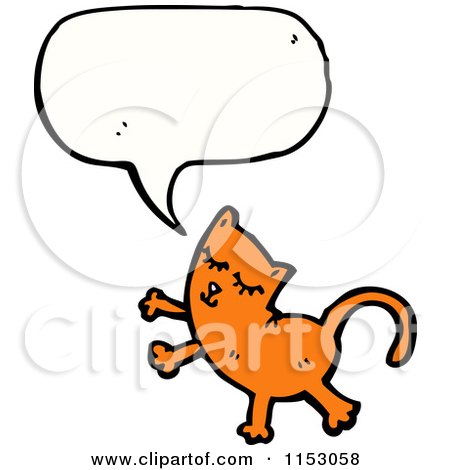 Cartoon of a Talking Cat - Royalty Free Vector Illustration by lineartestpilot