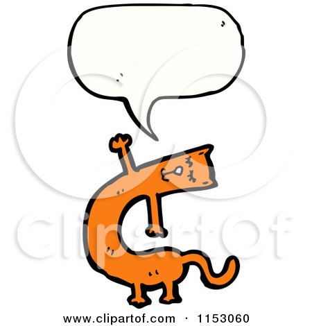 Cartoon of a Talking Cat - Royalty Free Vector Illustration by lineartestpilot