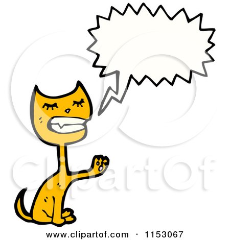 Cartoon of a Talking Cat - Royalty Free Vector Illustration by lineartestpilot