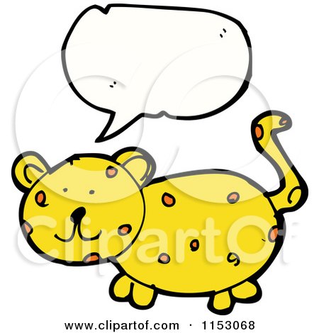 Cartoon of a Talking Cheetah Cat - Royalty Free Vector Illustration by lineartestpilot