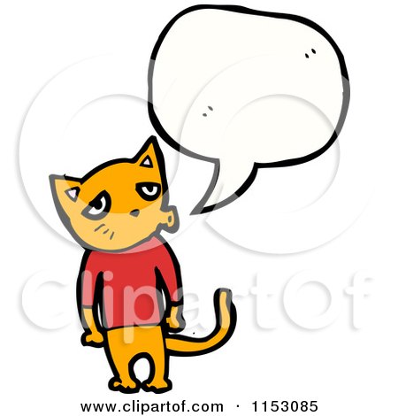 Cartoon of a Talking Cat - Royalty Free Vector Illustration by lineartestpilot