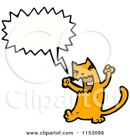 Cartoon of a Talking Cat - Royalty Free Vector Illustration by lineartestpilot