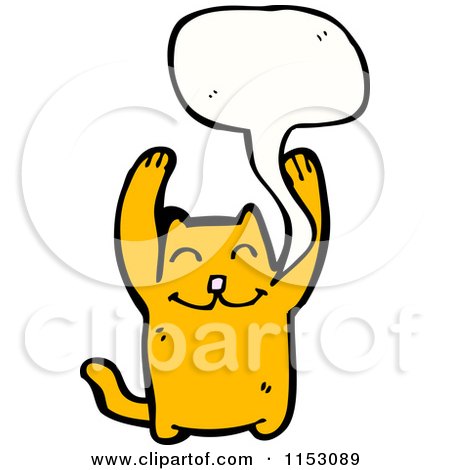 Cartoon of a Talking Cat - Royalty Free Vector Illustration by lineartestpilot