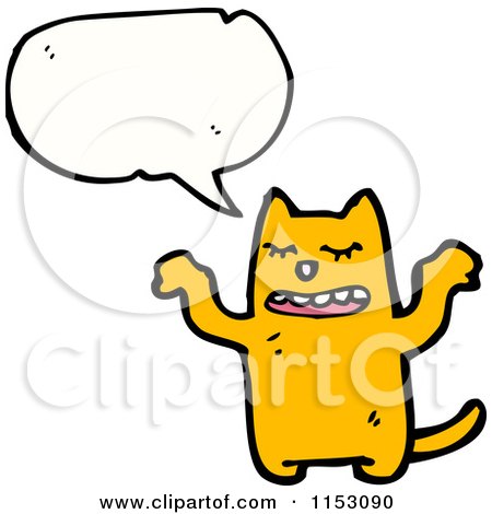 Cartoon of a Talking Cat - Royalty Free Vector Illustration by lineartestpilot