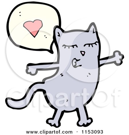 Cartoon of a Cat Talking About Love - Royalty Free Vector Illustration by lineartestpilot