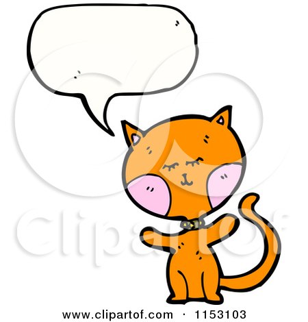 Cartoon of a Talking Cat - Royalty Free Vector Illustration by lineartestpilot