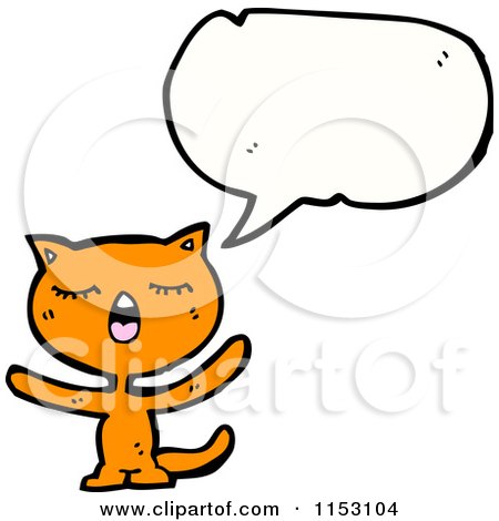 Cartoon of a Talking Cat - Royalty Free Vector Illustration by lineartestpilot