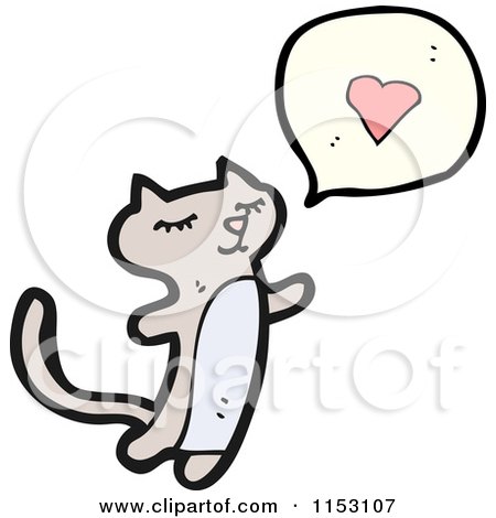 Cartoon of a Cat Talking About Love - Royalty Free Vector Illustration by lineartestpilot