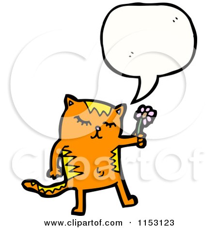 Cartoon of a Talking Cat - Royalty Free Vector Illustration by lineartestpilot