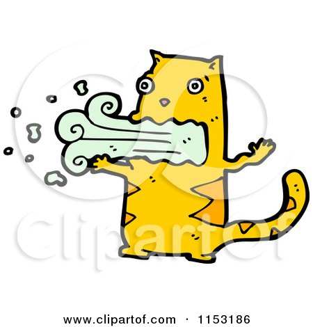 Cartoon of a Ginger Cat Puking - Royalty Free Vector Illustration by lineartestpilot