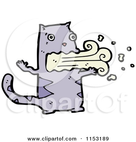 Cartoon of a Cat Puking - Royalty Free Vector Illustration by lineartestpilot