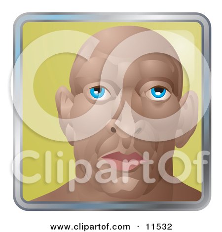People Internet Messenger Avatar of a Young Muscular Bald Man Clipart Illustration by AtStockIllustration