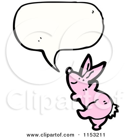 Cartoon of a Talking Pink Rabbit - Royalty Free Vector Illustration by lineartestpilot