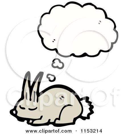 Cartoon of a Thinking Rabbit - Royalty Free Vector Illustration by lineartestpilot