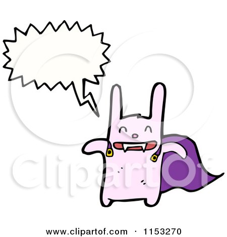 Cartoon of a Talking Pink Super Rabbit - Royalty Free Vector Illustration by lineartestpilot