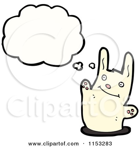 Cartoon of a Thinking Rabbit - Royalty Free Vector Illustration by lineartestpilot