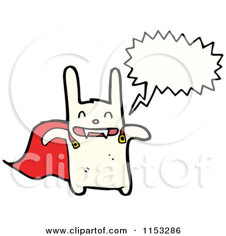 Cartoon of a Talking Super Rabbit - Royalty Free Vector Illustration by lineartestpilot