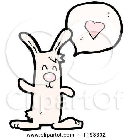 Cartoon of a Rabbit Talking About Love - Royalty Free Vector Illustration by lineartestpilot