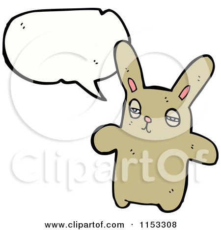 Cartoon of a Talking Rabbit - Royalty Free Vector Illustration by lineartestpilot