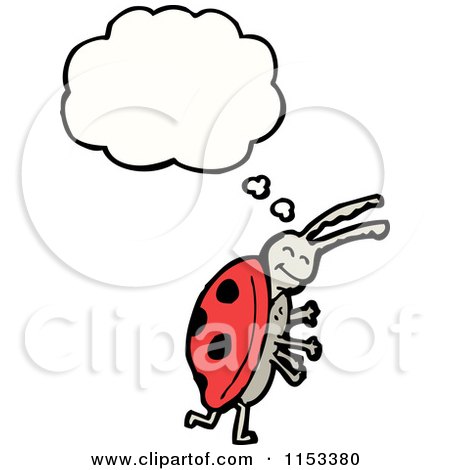 Cartoon of a Thinking Ladybug - Royalty Free Vector Illustration by lineartestpilot
