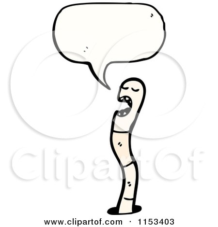 Cartoon of a Talking Earthworm - Royalty Free Vector Illustration by lineartestpilot