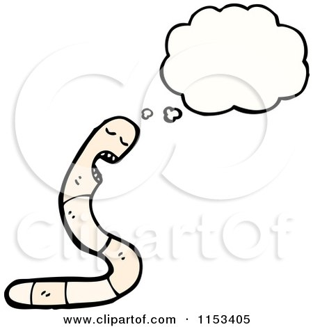Cartoon of a Thinking Earthworm - Royalty Free Vector Illustration by lineartestpilot