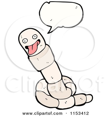 Cartoon of a Talking Earthworm - Royalty Free Vector Illustration by lineartestpilot