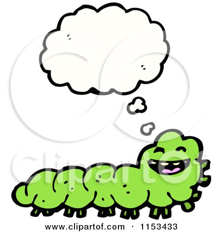 Cartoon of a Thinking Caterpillar - Royalty Free Vector Illustration by lineartestpilot