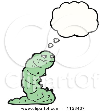Cartoon of a Thinking Caterpillar - Royalty Free Vector Illustration by lineartestpilot