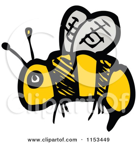 Cartoon of a Bee - Royalty Free Vector Illustration by lineartestpilot