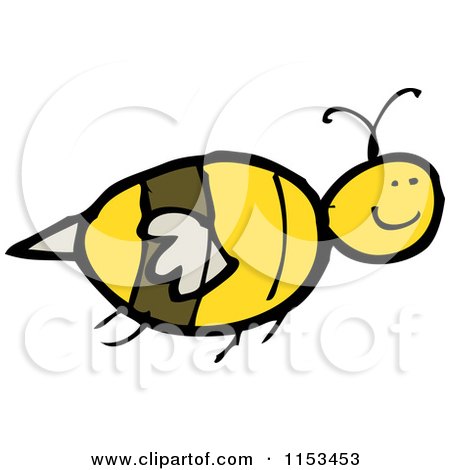 Cartoon of a Bee - Royalty Free Vector Illustration by lineartestpilot