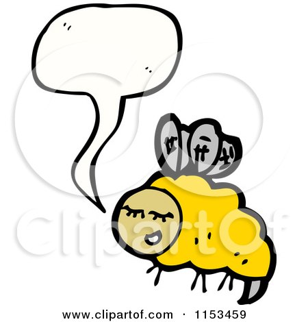 Cartoon of a Talking Bee - Royalty Free Vector Illustration by lineartestpilot