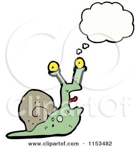 Cartoon of a Thinking Snail - Royalty Free Vector Illustration by lineartestpilot