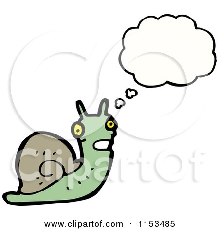 Cartoon of a Thinking Snail - Royalty Free Vector Illustration by lineartestpilot