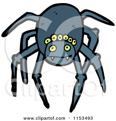 Cartoon of a Spider - Royalty Free Vector Illustration by lineartestpilot