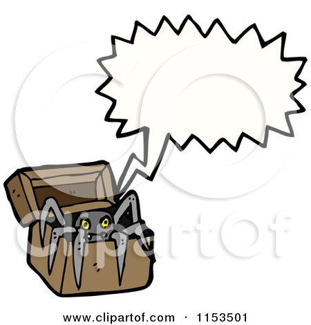 Cartoon of a Talking Spider in a Box - Royalty Free Vector Illustration by lineartestpilot