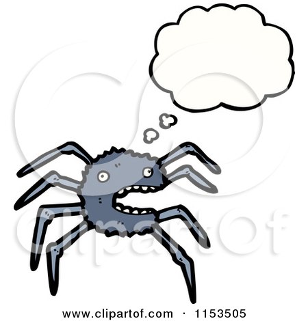 Cartoon of a Thinking Spider - Royalty Free Vector Illustration by lineartestpilot
